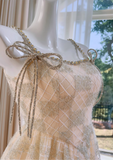Chic Spaghetti Strap Beading A-line Tulle Party Dresses Homecoming Dresses, HZ0319