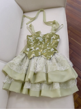 New Fashion Green Appliqued A-line Tiered Party Dresses Homecoming Dresses, HZ0319