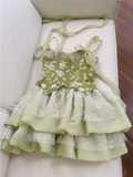 New Fashion Green Appliqued A-line Tiered Party Dresses Homecoming Dresses, HZ0319