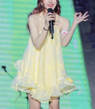 New Fashion Light Yellow Single Shoulder Strap Ruffled Hem Design Summer Party Dress Homecoming Dress, HZ0319
