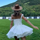 Vintage Sweetheart Ruffled Hem Design Summer Party Dress Homecoming Dress, HZ0319