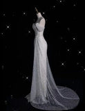 Elegant Sparkling Sequin Mermaid Design Off-the-shoulder Princess Wedding Dress, HZ0319
