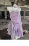 Retro Light Purple A-line Spaghetti Strap Short Lilac Homecoming Dress 17th Birthday Dress HZ0319