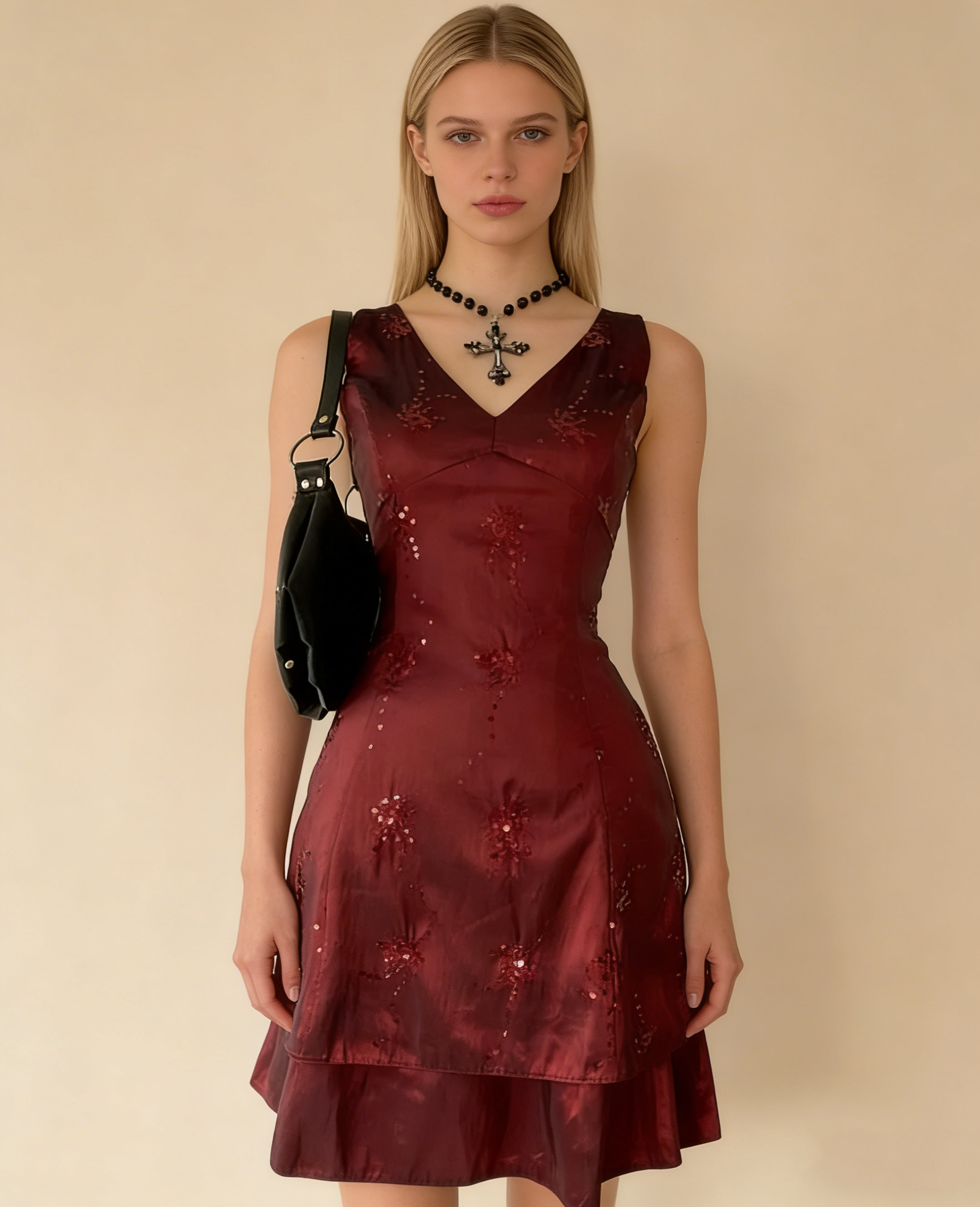 Vintage V Neck A-Line Short Party Dress Elegant Cocktail Dress, HZ0319