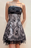 Chic Floral Spaghetti Strap A-line Chiffon Short Party Dresses Homecoming Dresses, HZ0319