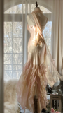 Vintage Mermaid Beaded Floral Design Romantic Chiffon Evening Dress Prom Dress HZ0319