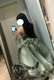 Green Off Shoulder A-Line Floral Short Party Dress Cute Mini Birthday Dress, HZ0319