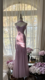Lilac Spaghetti Straps Mermaid Beading Long Evening Dresses Birthday Outfits, HZ0319