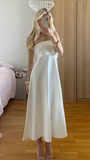 Elegant White Strapless A-Line Long Party Dresses Simple Evening Dresses, HZ0319