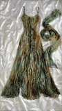 Vintage Spaghetti Straps Sheath Beaded Chiffon Long Evening Party Dresses, HZ0319