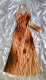Vintage Halter Neck Sheath Beaded Chiffon Long Evening Party Dresses, HZ0319