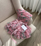 Pink Strapless A-Line Chiffon Short Party Dresses Homecoming Dresses, HZ0319