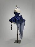 Royal Blue Strapless A-Line Tiered Short Party Dresses Homecoming Dresses, HZ0319