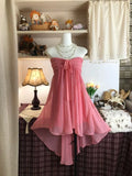 Lovely Pink Strapless A-Line Short Party Dresses Homecoming Dresses, HZ0319