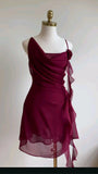 Pretty Straps Sheath Chiffon Short Party Dresses Homecoming Dresses, HZ0319