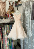 Light Pink Straps A-Line Chiffon Vintage Short Dresses Homecoming Dresses, HZ0319