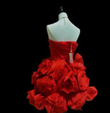 Red Strapless A-Line Homecoming Dresses Beaded Short Party Dresses, HZ0319