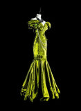 Bright Green Off Shoulder Mermaid Satin Vintage Long Evening Party Dress, HZ0319