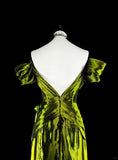 Bright Green Off Shoulder Mermaid Satin Vintage Long Evening Party Dress, HZ0319