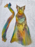 Colorful Straps Appliques Tulle Mermaid Long Party Dress Retro Evening Dress, HZ0319