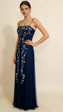 Black Spaghetti Straps A-Line Beading Vintage Long Evening Party Dress, HZ0319