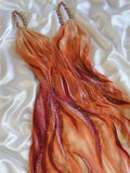 Stunning Spaghetti Straps Sheath Chiffon Beading Vintage Long Party Dresses, HZ0319