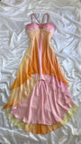 Spaghetti Straps A-Line Beading Colorful Chiffon Long Party Dress Evening Dresses, HZ0319