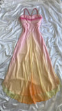 Spaghetti Straps A-Line Beading Colorful Chiffon Long Party Dress Evening Dresses, HZ0319