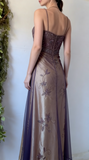 Elegant Straps Halter A-Line Beading Vintage Long Formal Party Dresses, HZ0319