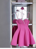 New Fashion Rose Pink Sweetheart Spaghetti Strap Design A-line Party Dresses Homecoming Dresses, HZ0319