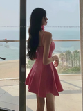 New Fashion Rose Pink Sweetheart Spaghetti Strap Design A-line Party Dresses Homecoming Dresses, HZ0319