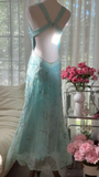 Retro Sparkling Light Blue Sweetheart Design A-line Romantic Chiffon Evening Dress Prom Dress HZ0319