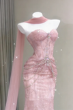 Shiny Prom Dress Sweetheart Pleated Tulle Mermaid Prom Gown Evening Dress Party Dress HZ0319