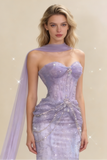 Shiny Prom Dress Sweetheart Pleated Tulle Mermaid Prom Gown Evening Dress Party Dress HZ0319