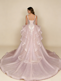 Gorgeous Pink Sequins Mermaid Beading Long Evening Dress Birthday Outfits, HZ0319