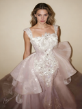 Gorgeous Pink Sequins Mermaid Beading Long Evening Dress Birthday Outfits, HZ0319