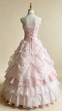 Pretty Prom Dress Strapless Pleated Flower Ball Gown Birthday Party Dress Evening Dress HZ0319