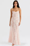 Vintage Floral Jacquard Spaghetti Strap Design Prom Dress Evening Dress HZ0319