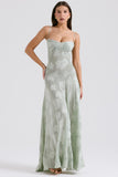 Vintage Floral Jacquard Spaghetti Strap Design Prom Dress Evening Dress HZ0319