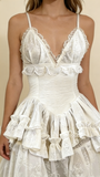Retro V Neck Straps A-Line Lace Ruffles Vintage Wedding Dress Evening Dress, HZ0319